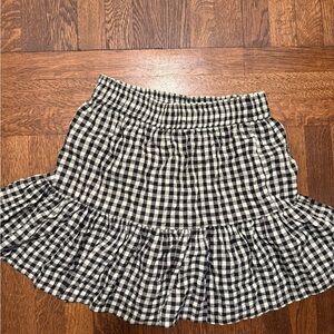 Topshop Black and White Checkered Mini Skirt